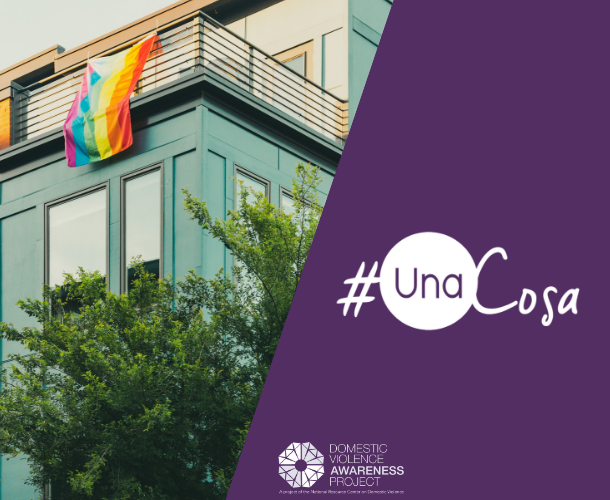 Building with balcony pride flag hanging #unaCosa