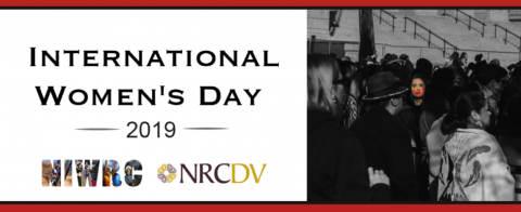 Image reading International Women's Day Image 2019, featuring NRCDV & NIWRCs logos